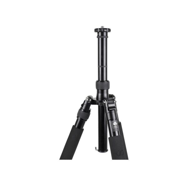 Sirui N-3004X, a black camera stand with adjustable legs and extended central column, is shown against a white background.