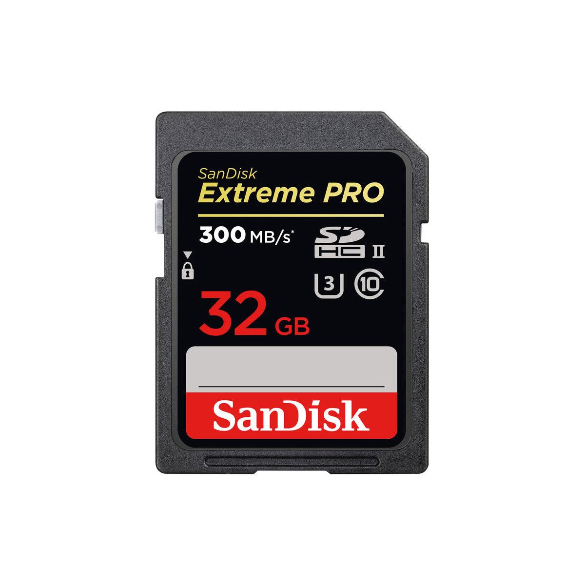 Sandisk 32GB Extreme Pro 300/260MB/s C10 UHS-II U3 SDHC / SDXC Muistikortti