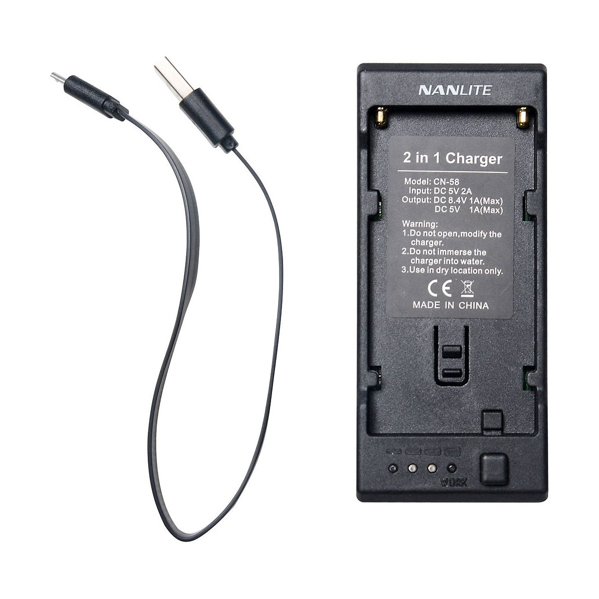 Nanlite CN-58 laturi + 4500mAh NP-F akku kitti