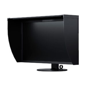 Eizo_31_1_ColorEdge_CG319X_17_9_Hardware_Calibration_IPS_Monitor_002 Eizo 31,1" ColorEdge CG319X 17:9 Hardware Calibration IPS -monitori, musta, varjostimella ja pyöreällä alustalla, on kuvassa valkoista taustaa vasten.