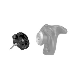 SmallRig_Handgrip_Rosette_Adapter_for_Sony_FX6_3403_003 SmallRig 3403 Handgrip Rosette Adapter for Sony FX6:n haalistuneessa kuvassa adapteri on irrotettu sivulle, ja nuoli osoittaa, mihin se kiinnittyy pääohjaimeen.