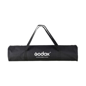 Godox_LST40_009 Black cylindrical carrying case with handles, with white Godox logo and website, designed to carry the Godox LST40 - Shooting Tent.