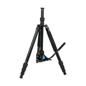 The Sirui Traveler 7VA is a black, adjustable camera stand with foam handles on two legs, a centre column and a tilt handle, shown in white.