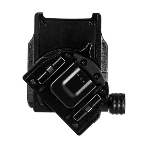Fujifilm EVF-TL1 EVF Tilt Adapter in black metal with a quick mount, top view on a white background.
