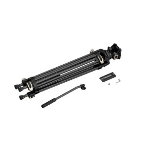 The folded SmallRig 3751 Heavy-Duty Fluid Head Tripod AD-01 stands next to its handle, quick release plate and small hex wrench on a white background.