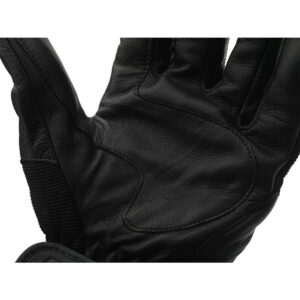 Kupo KH-55MB Ku-Hand Grip Gloves Goatskin - Medium - The palm side of the gloves is shown in the close-up, highlighting the detailed stitching and textured material. The glove is slightly open, showing its fit and craftsmanship.