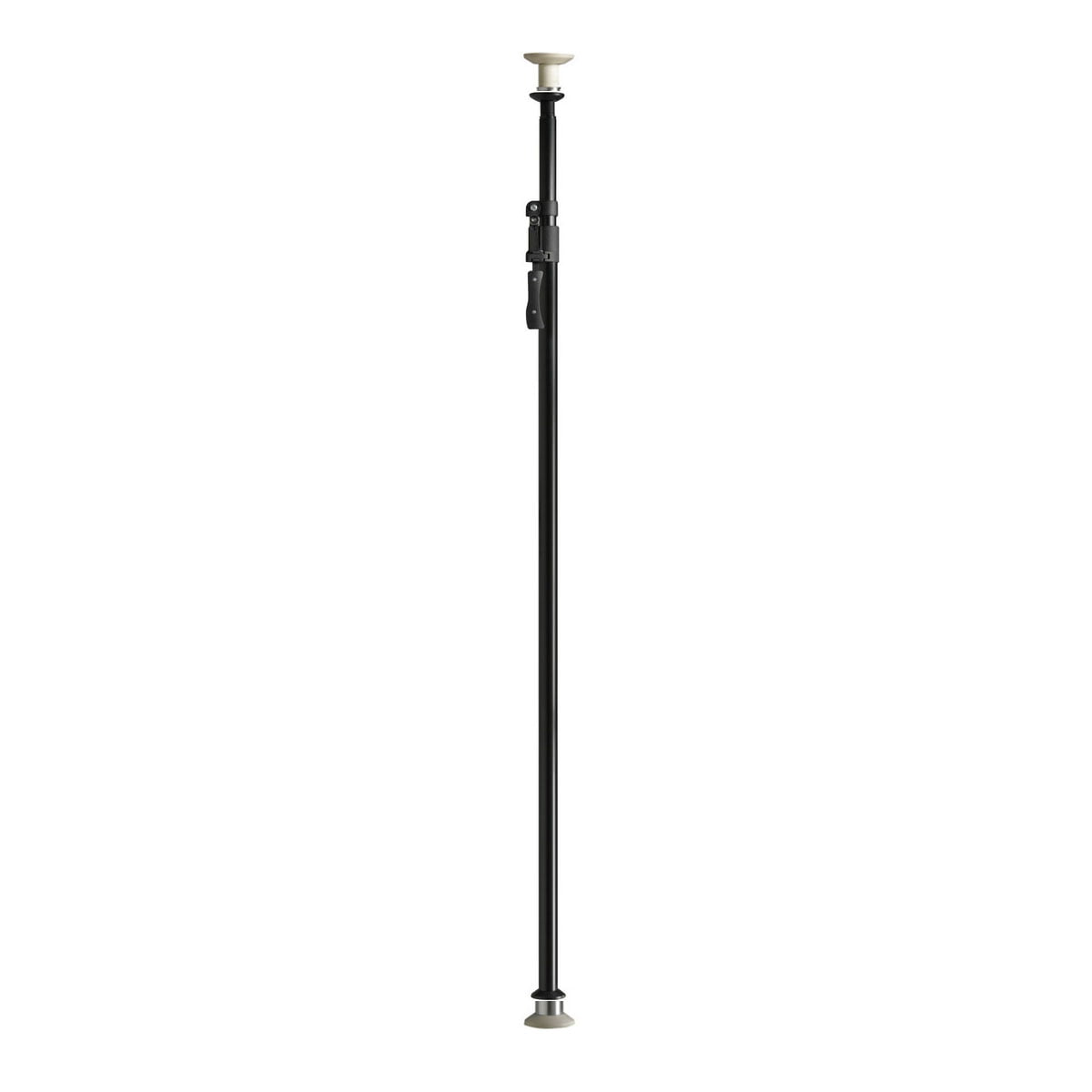 Kupo KP-L2137BD Kupole is a black adjustable tension rod (210-370 cm) with grey rubber end caps and locking mechanism, designed for secure, undrilled installation between two surfaces.