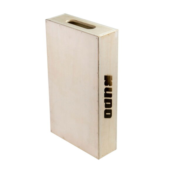 Kupo KAB-004 Apple Box - Half is a rectangular wooden box with a cut-out handle at the top and the word "KUPO" on the side, shown upright against a white background.