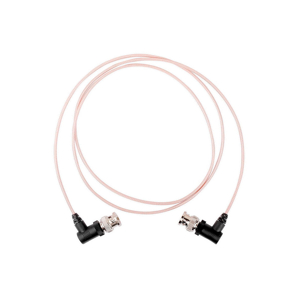 North 3G SDI Johto 25cm on vaaleanpunainen äänikaapeli, jossa on mustat ja hopeiset liittimet molemmissa päissä, ihanteellinen in-ear-monitoreihin tai kuulokkeisiin, kuvassa valkoisella pohjalla.