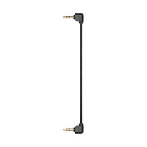 The DJI Mic Dual Kit wireless microphone system includes a black audio cable with gold-plated 3.5mm corner connectors at each end, which appear vertically against a white background.