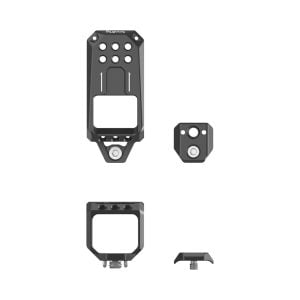 SmallRig 3990 Top Plate for Sony FX3/FX30 SLR Unit ja lisävarusteet näkyvät valkoisella pohjalla useista eri kuvakulmista, mukaan lukien etu-, taka-, sivu- ja ylänäkymät.