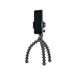 JOBY GripTight PRO 2 GorillaPod Jalustakit Puhelimelle on älypuhelimille tarkoitettu joustava, musta jalusta, jossa on taivutettavat jalat ja joka tarjoaa vakautta ja säädettävää asentoa millä tahansa pinnalla.