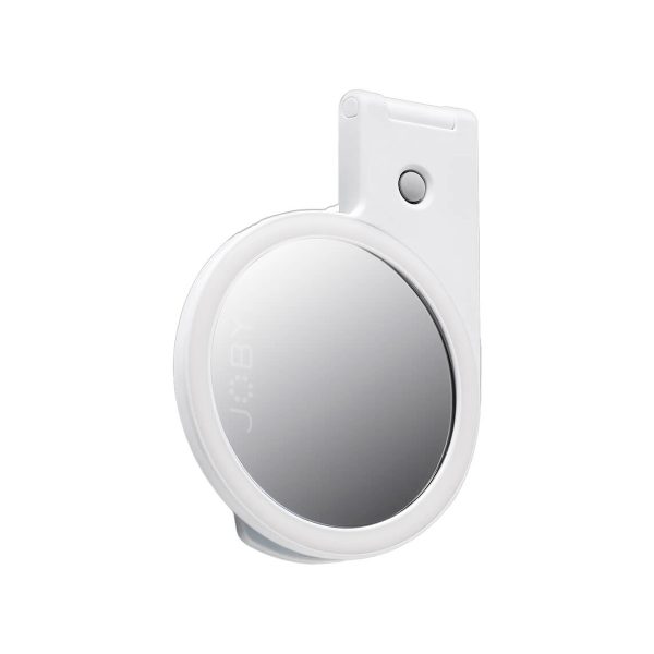 Joby Beamo Ring Light for MagSafe - Valkoinen on pieni, pyöreä, valkoinen klipsivalo, joka on suunniteltu kiinnitettäväksi helposti laitteisiin.