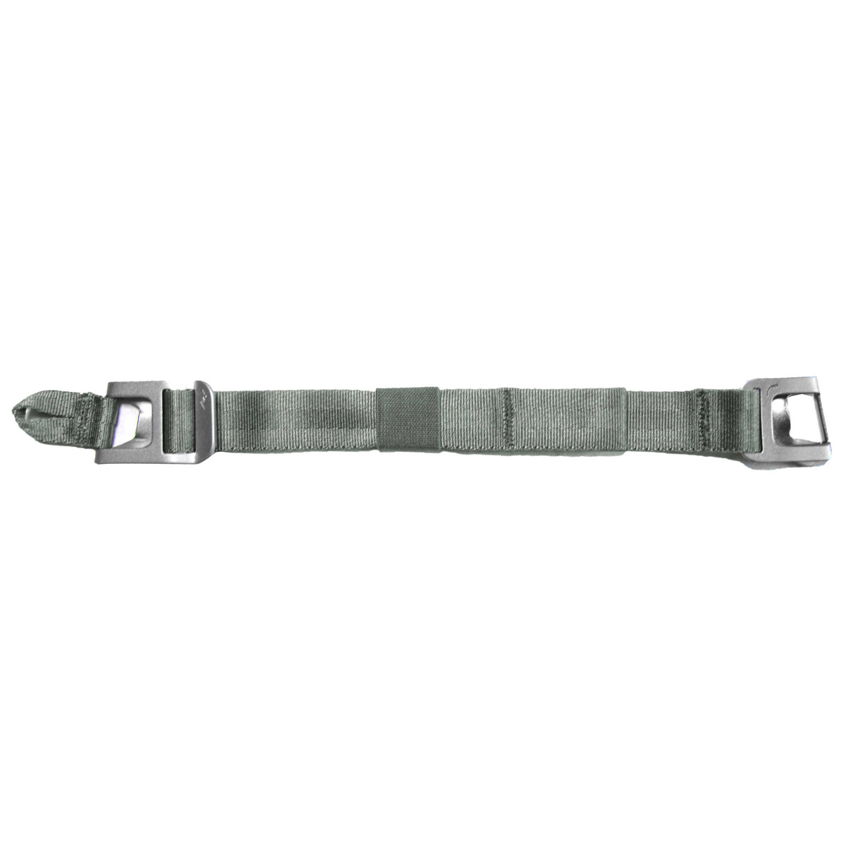 The Peak Design Spareparts Everyday Backpack has an adjustable nylon sling strap with metal buckles at both ends.