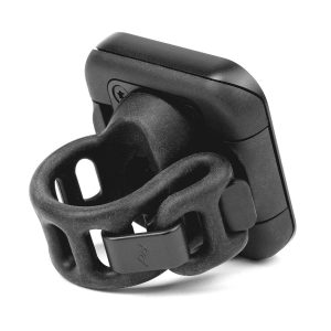 Peak Design Mobile Universal Bar Mount - musta on suorakulmainen pyöräilyvaruste, jossa on kumikiinnike ja säädettävä hihna, joka on suunniteltu kiinnitettäväksi turvallisesti ohjaustankoon tai runkoon.