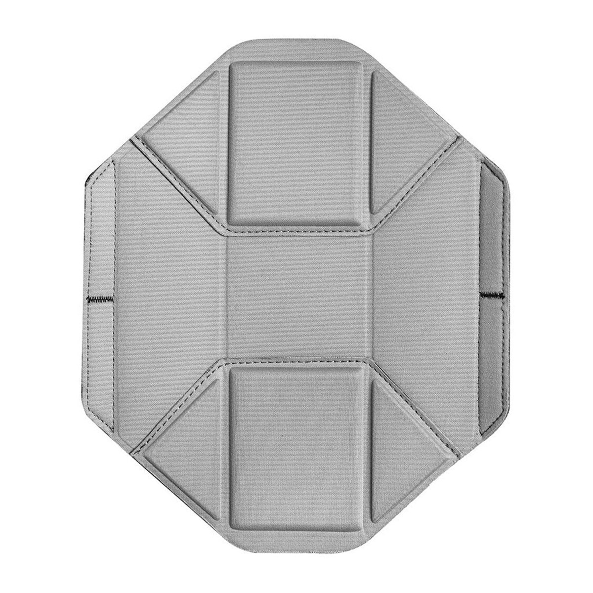 Viewed from top to bottom, the Peak Design Spareparts V2 - Everyday Backpack 15L Zip V2 Divider Cool Grey, an octagonal padded insert with stitched seams and rectangular sections designed as a cushion or organizer.