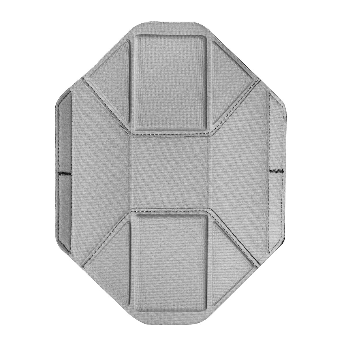 Cool grey octagonal textured divider with stitched seams and raised sections, resembling a padded inner liner for the Peak Design Spareparts V2 Everyday Backpack 20L, seen from above on a white background.