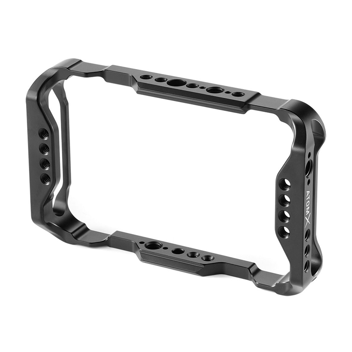 SmallRig 2305 Cage for Atomix 5" Shinobi on musta metallinen, suorakulmainen häkki, jossa on pyöristetyt kulmat ja uritetut sivut, ja jossa on useita kiinnitysreikiä kameran suojaamiseksi ja lisävarusteiden helpon kiinnittämisen mahdollistamiseksi.