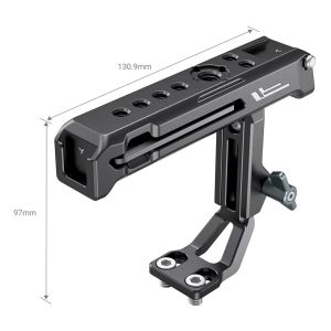 The black metal SmallRig 3082 Top Handle is designed for Sony XLR K1M/K2M/K3M and Panasonic XLR1 adapters.