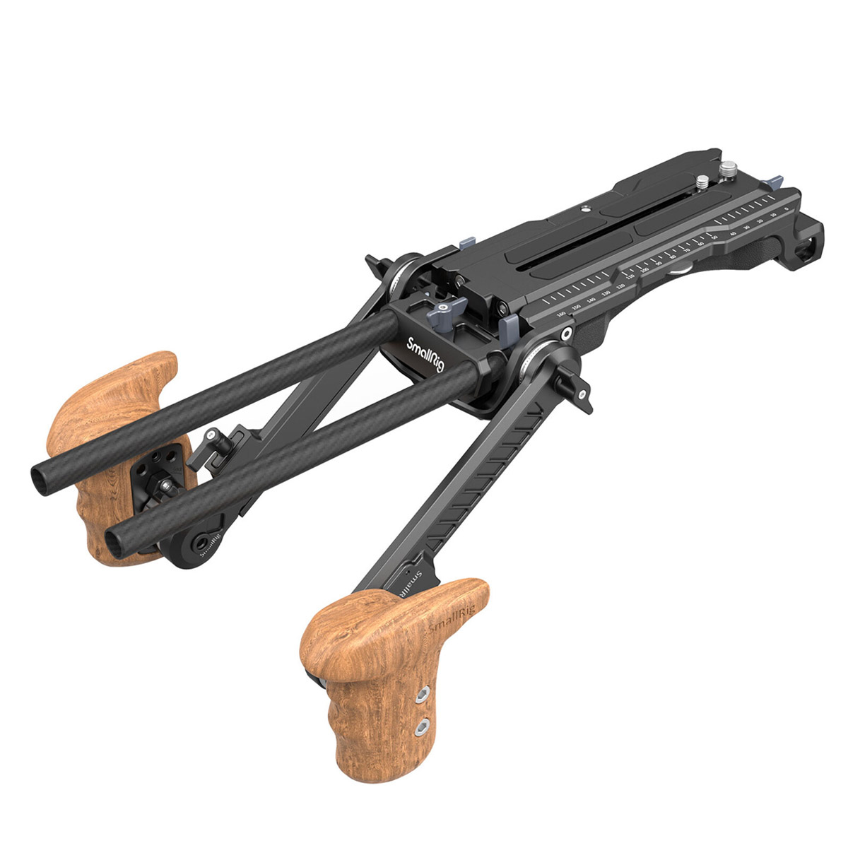 The SmallRig 3169 Sony VCT-14 Universal Multifunctional Shoulder Kit includes two wooden handles and carbon fibre rods to support your camcorder stably while shooting.