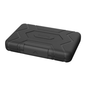 The SmallRig 3192 memory card case is a black, hard plastic case with a durable, angled design, a secure front flap and an embossed SmallRig logo in the centre of the lid.