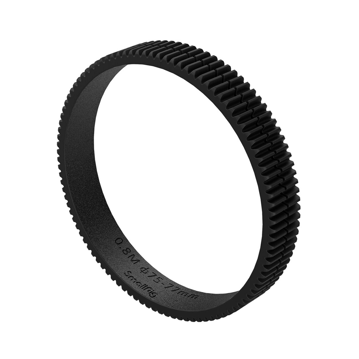 SmallRig 3294 Focus Gear Ring Seamless 75-77mm, black and round with outer ridges and inner text, is illustrated on a white background.