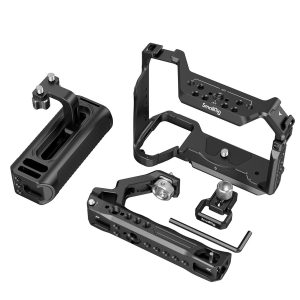 The SmallRig 3669 Advanced Kit for Sony A7 IV / A7S III includes a cage frame, side handle, top handle with multiple mounts, cheese plate, tool and mounting screws, all shown on a white background.