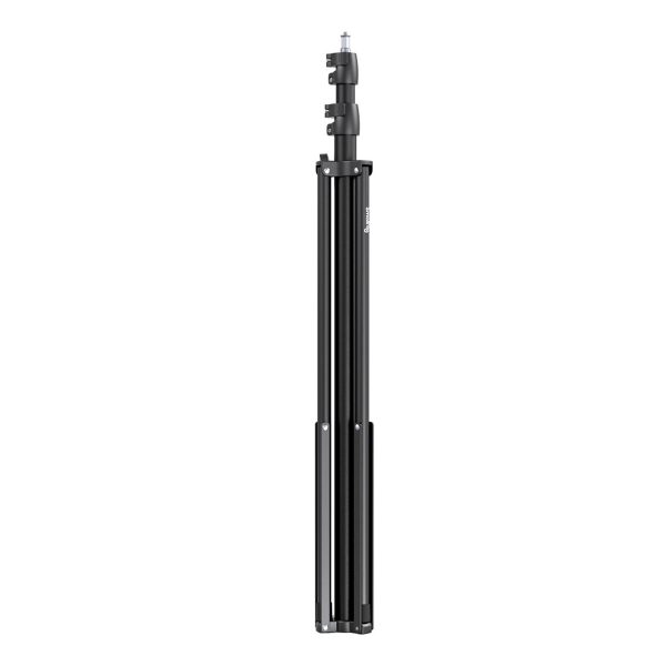 SmallRig 3736 RA-S280 Light Stand Air Cushioned is a black, foldable tripod stand with adjustable parts and top mounting screw, shown upright against a white background.