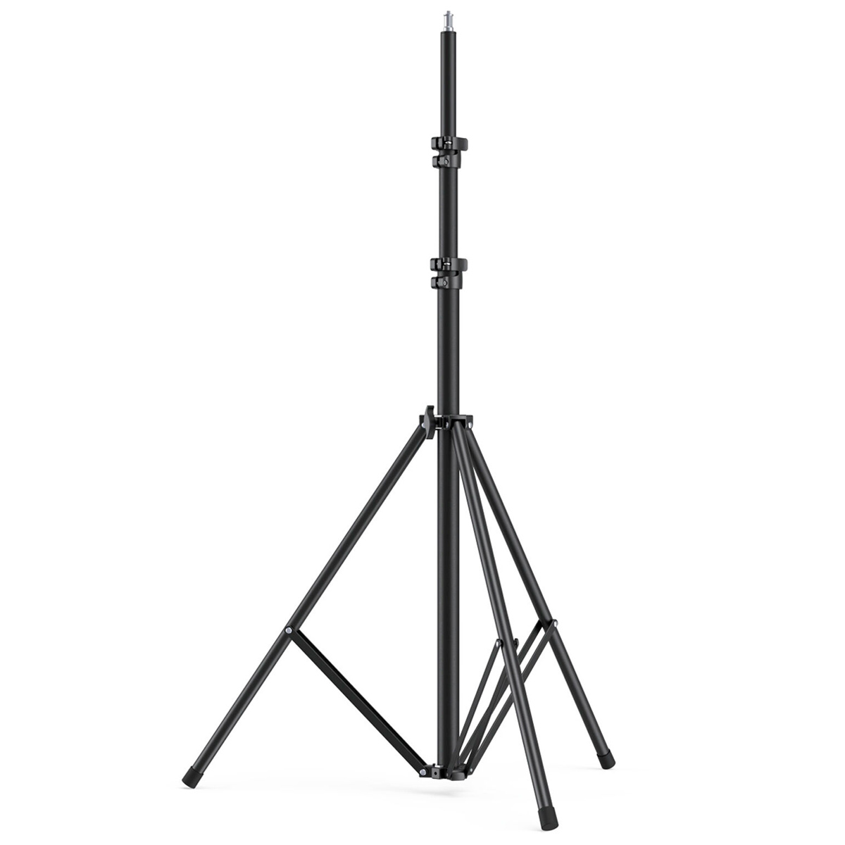 The SmallRig 3736 RA-S280 Light Stand Air Cushioned is a black, adjustable tripod stand with three sturdy legs and telescopic sections, ideal for supporting lighting equipment in photographic or video shooting settings.