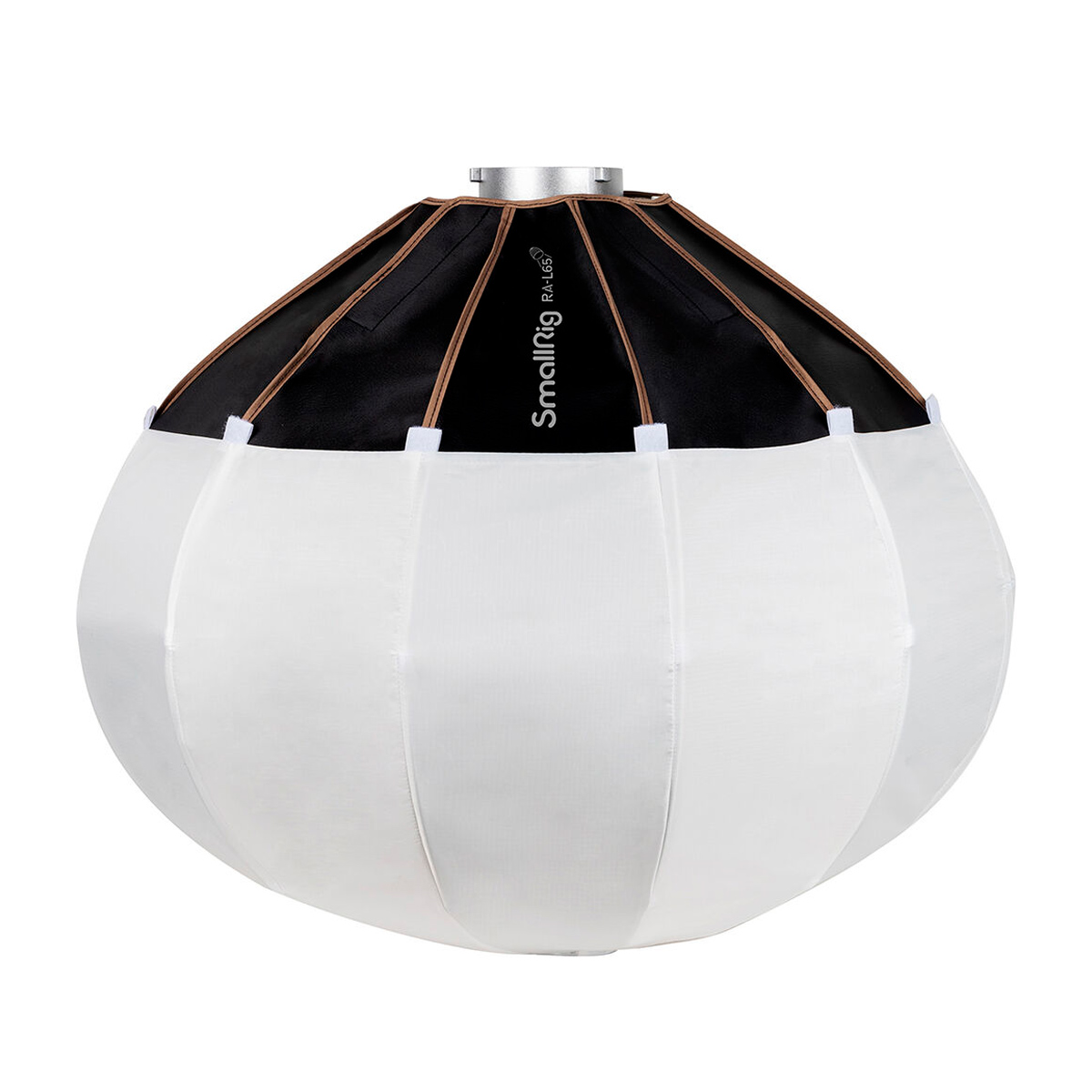 The SmallRig 3754 RA-L65 Lantern Softbox is a round, lantern-shaped softbox with a white diffuser surface, black top, structural rods and a metal bracket at the top.