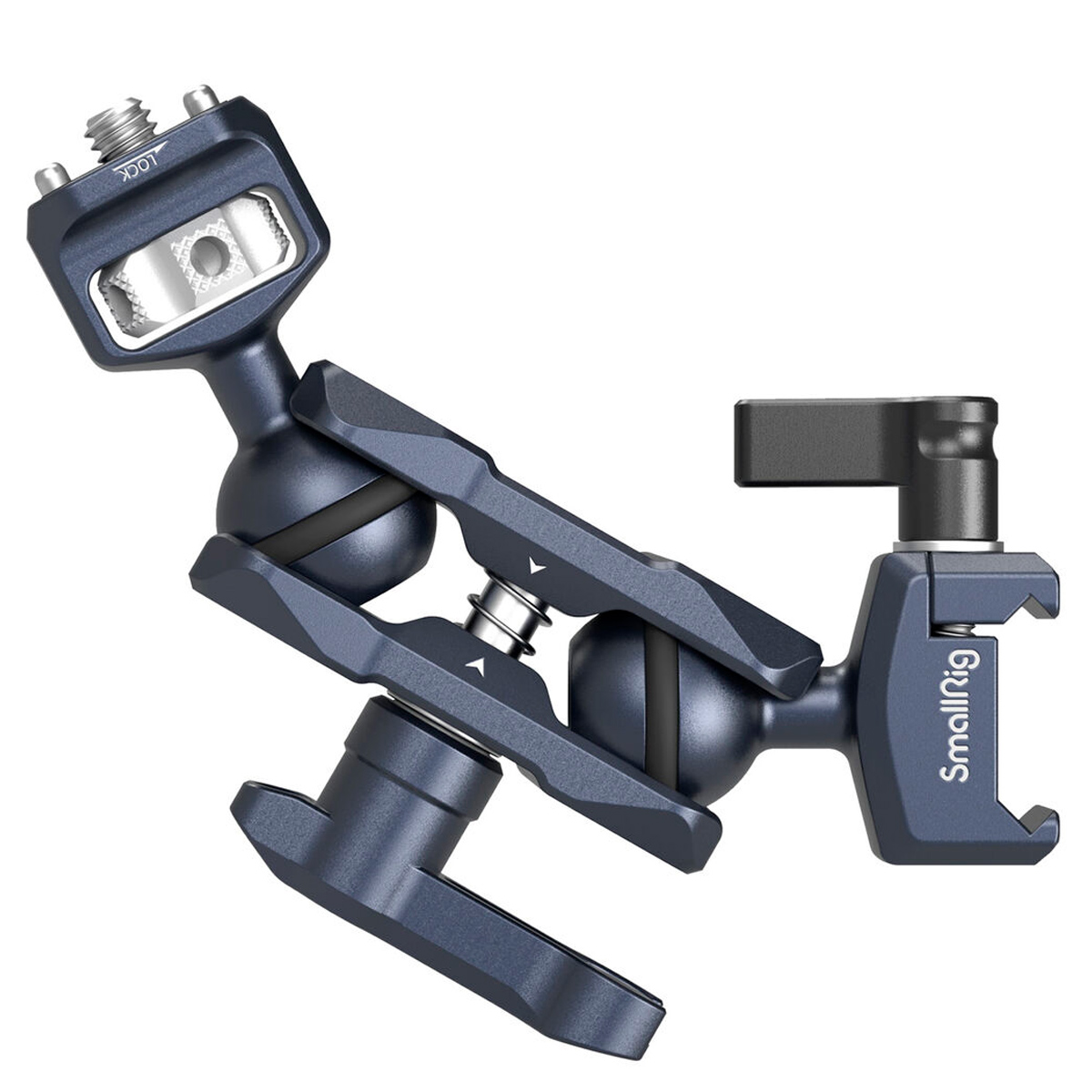 The SmallRig 3875 Magic Arm features two ball heads with 1/4"-20 screw and a NATO mount, providing flexible mounting options for cameras or accessories.