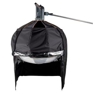 The SmallRig 3932 RA-L90 Lantern Softbox is a professional light converter with a metal reflector strip mounted on a stand, designed to diffuse light evenly for photography or video shooting.