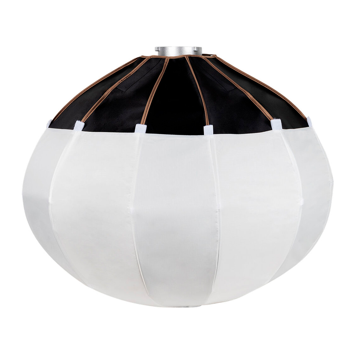 The SmallRig 3932 RA-L90 Lantern Softbox is a round, white and black folding light diffuser with silver metal bracket, designed for photography and videography to provide soft and even lighting.