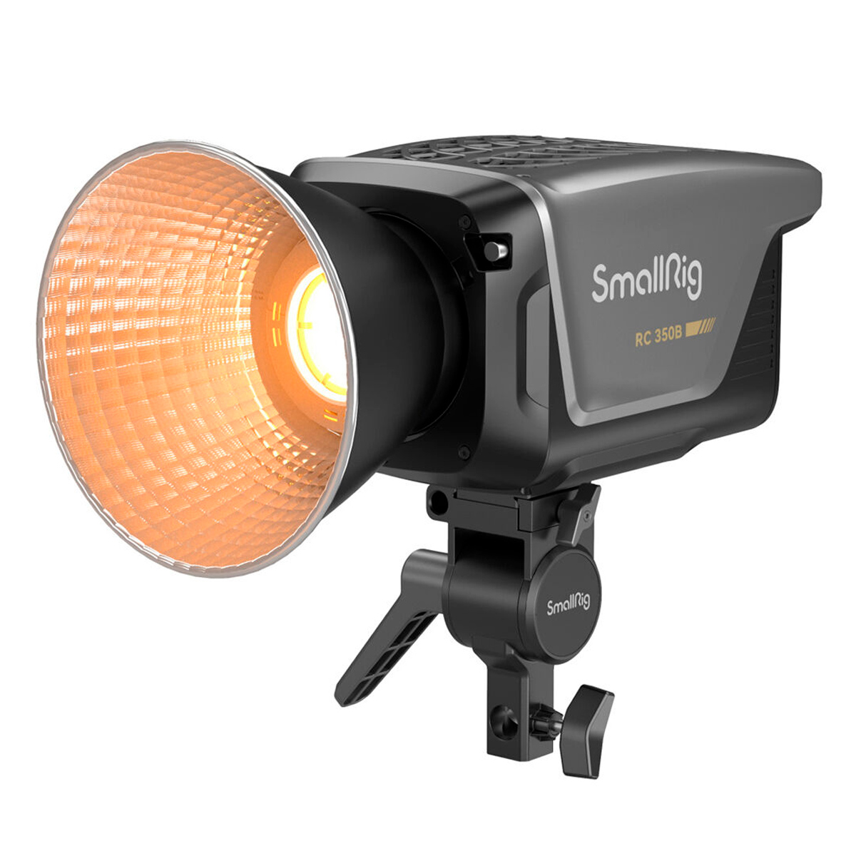 The SmallRig 3966 RC 350B Cob Light LED light with large reflector and adjustable bracket provides a warm and bright studio light.
