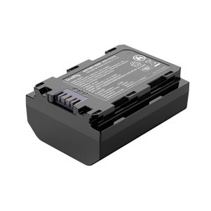 SmallRig 4074 NP-FZ100 musta suorakaiteen muotoinen kamera-akku, jossa on merkityt tiedot ja näkyvät metallikoskettimet valkoista taustaa vasten.
