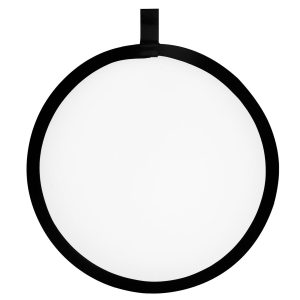 SmallRig 4127 Circular Reflector 56cm Collapsible 5-in-1 -heijastimessa on pyöreä, valkoinen muotoilu, jossa on musta reunus ja kahva yläreunassa helppoa kantamista tai ripustamista varten, kuvassa valkoisella pohjalla.