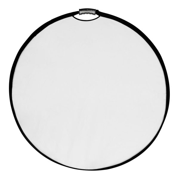SmallRig 4127 Circular Reflector 56cm on kokoontaitettava, pyöreä, 5-in-1-valokuvausheijastin, jossa on valkoinen pinta, musta reuna ja näkyvä kahva, kuvassa valkoista taustaa vasten.