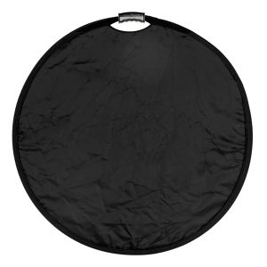 SmallRig 4127 Circular Reflector 56cm, musta kokoontaitettava 5-in-1-valokuvausheijastin, jossa on yläkahva, on kuvassa valkoista taustaa vasten. Sen pinta on hieman ryppyinen.