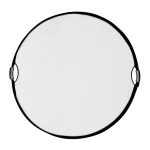 SmallRig 4129 Circular Reflector on 80 cm:n kokoontaitettava 5-in-1-heijastin, jossa on mustat reunat ja kaksi kahvaa, kuvassa valkoisella pohjalla.