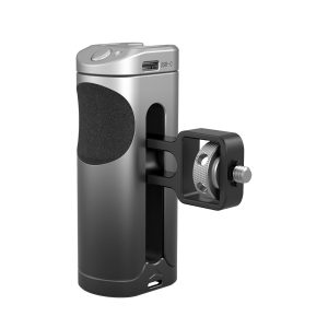 The SmallRig 3838 Side Handle is a compact, metal smartphone handle with a textured grip, USB-C port, adjustable mounting bracket and wireless control for convenient attachment and use.