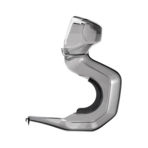 Läpikuultava, kaareva muoviesine, jossa on tumma sisäreuna - DJI Air 3 Gimbal Protector - toimii laitteen suojana valkoista taustaa vasten.