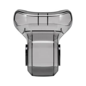 Läpinäkyvä muovinen DJI Air 3 Gimbal Protector -gimbaalisuoja, kuvattuna edestä valkoista taustaa vasten - tarjoaa samanlaisen kirkkauden kuin premium-kameran suodattimet.