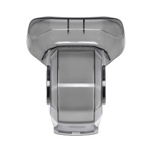 Läpinäkyvä muovinen DJI Air 3 -kardaanisuojus, jossa on leveä, kaareva yläosa ja sylinterinmuotoinen keskiosa, kuvattuna ylhäältäpäin valkoisella pohjalla. Muistuttaa PolarPro Mavic 2 Pro Cinema Vivid Collection -lisävarusteiden osia.