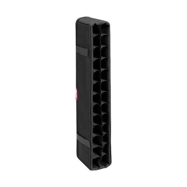 Zhiyun Fiveray F100 Tube Light on musta suorakulmainen kangasorganisaattori, jossa on useita yksittäisiä aukkoja yhdessä sarakkeessa ja joka on suunniteltu tavaroiden pystysuoraan pitämiseen ja säilyttämiseen.