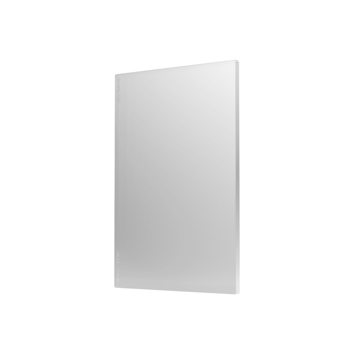 SmallRig_3588-Cine-Filter_001 SmallRig 3588 Cine Filter 4x5.65" ND0.6 (2 stop) is shot against a white background at a slight angle, emphasizing its clean edges and rectangular shape.