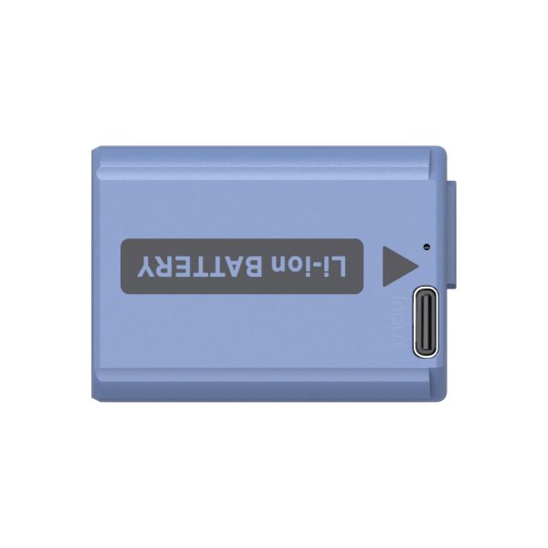 The SmallRig 4330 USB-C Rechargeable Camera Battery NP-FW50 is a rectangular blue lithium-ion battery with USB-C charging port and white text "LI-ION BATTERY" in a black band against a white background.