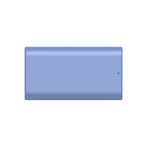 Rectangular, light blue SmallRig 4331 USB-C rechargeable camera battery NP-F550 with small indicator light, against a white background.