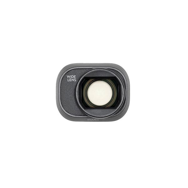 Lähikuva DJI Mini 4 Pro ND-suodinsarjasta (ND 16/64/256), jossa on valkoisella tekstillä varustettu etiketti mustassa suorakulmaisessa suodattimessa keskellä valkoista taustaa vasten.