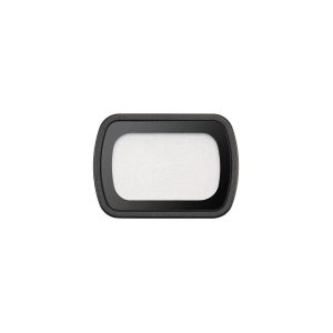 DJI Osmo Pocket 3 Black Mist Filter -suodin on suorakulmainen linssisuodin, jossa on mustat reunat ja valkoinen läpikuultava keskiosa, kuvattuna ylhäältäpäin valkoisella pohjalla.