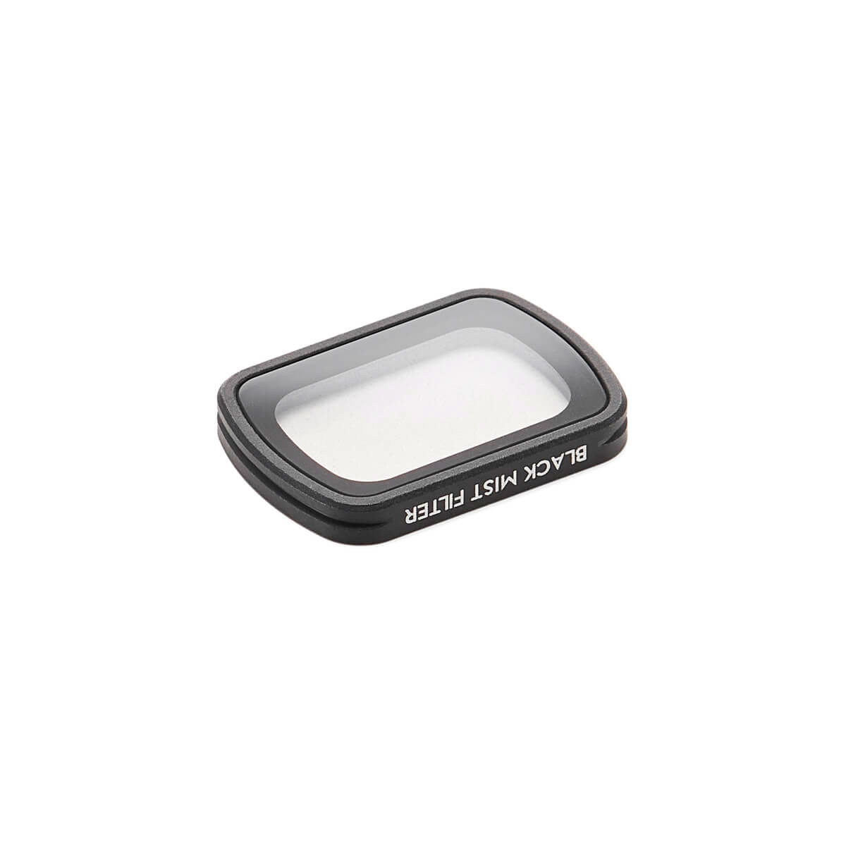 DJI_Osmo_3_006 Suorakulmainen DJI Osmo Pocket 3 Black Mist Filter -suodin, jossa on läpinäkyvä keskiosa, näkyy valkoisella pohjalla.